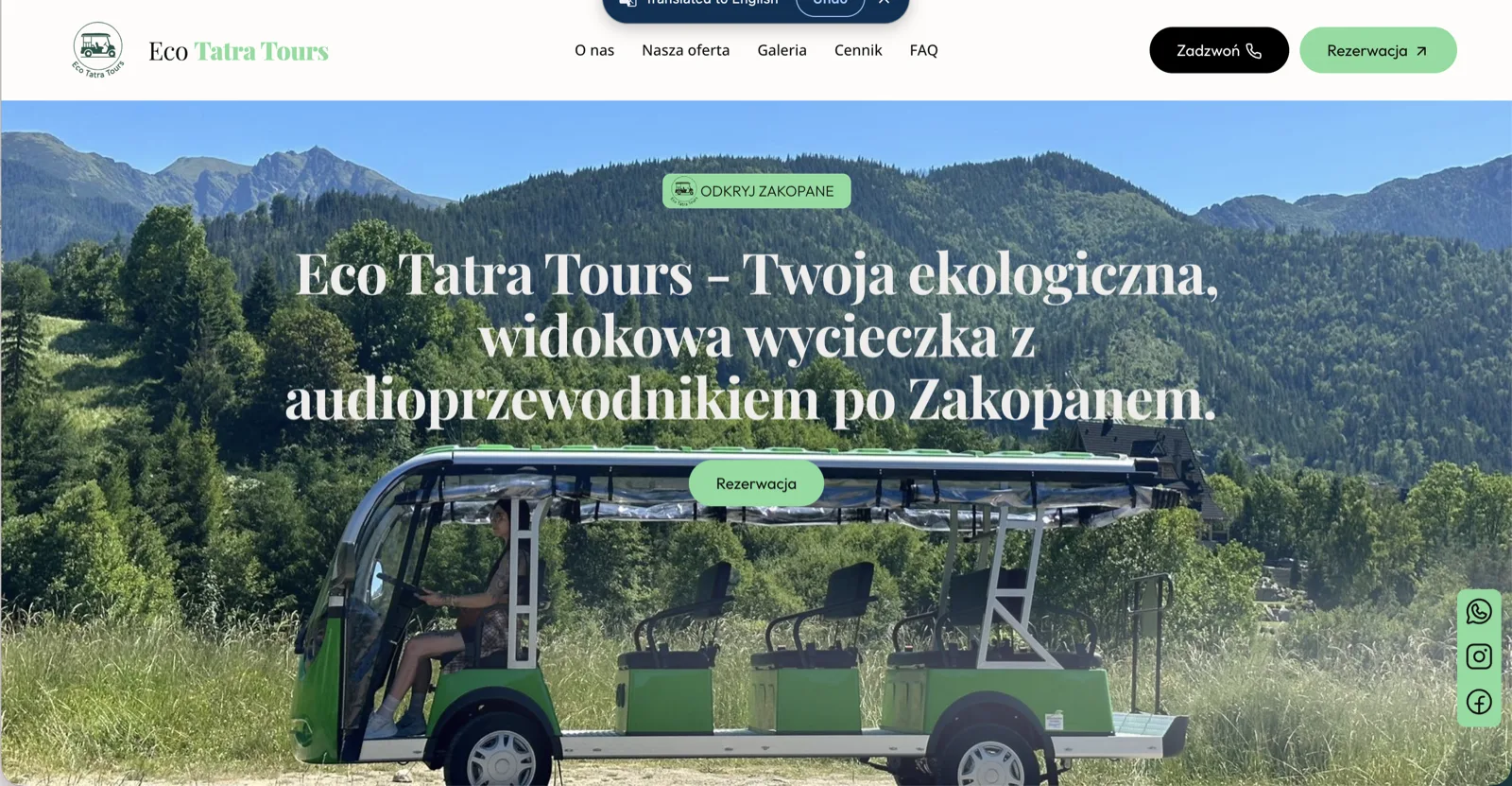 Eco tours, visible beyond Zakopane