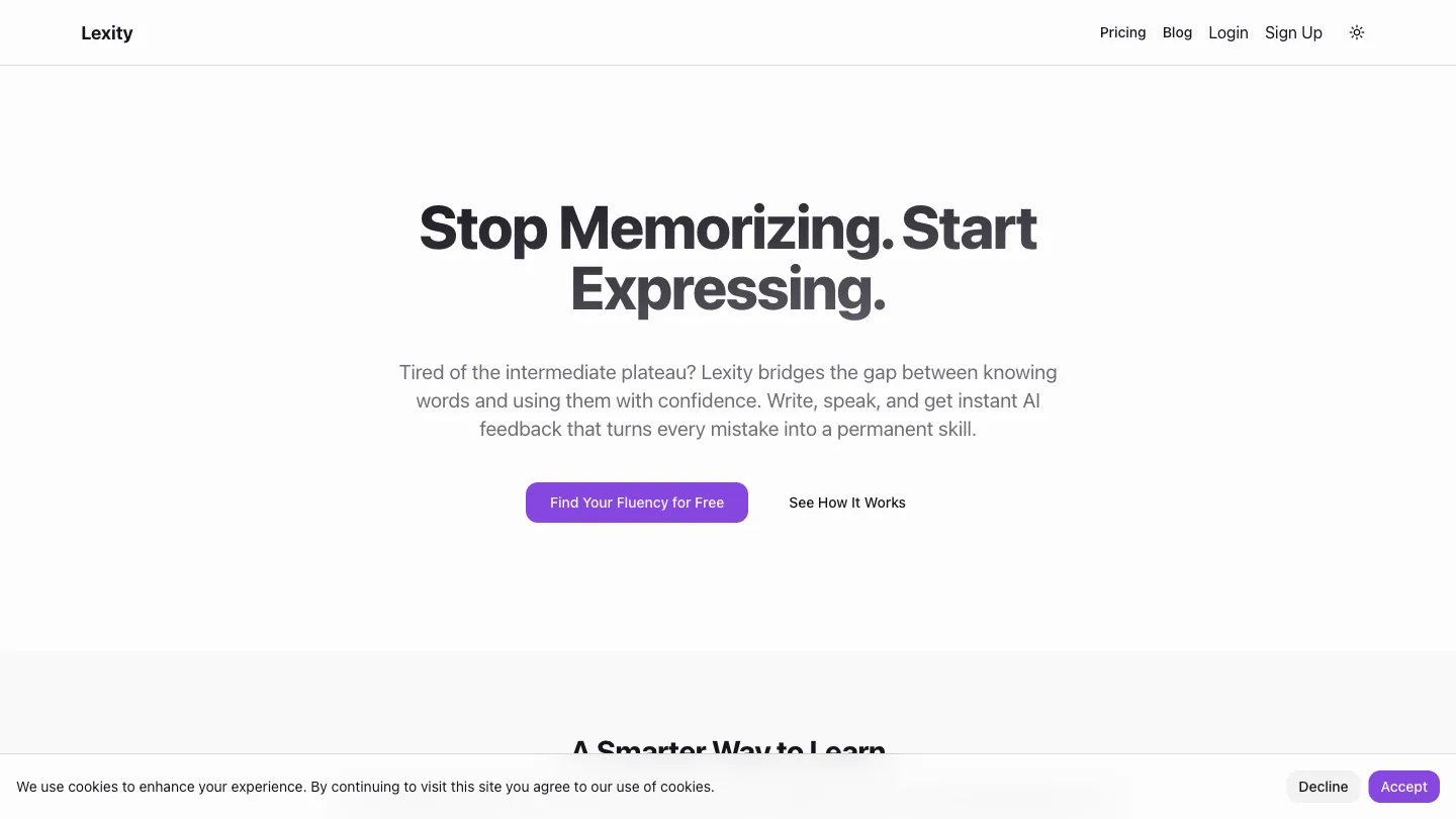 Master a language by writing, AI feedback on every journal entry